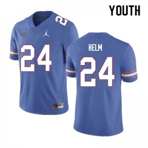 Youth Florida Gators #24 Avery Helm NCAA Nike Blue Authentic Stitched College Football Jersey VZW3462MK